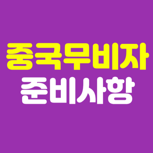 중국 무비자 여행 및 준비사항