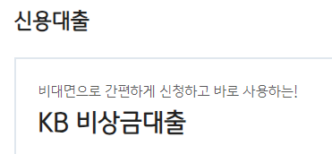 국민은행 생활안정자금 긴급생계자금 대출