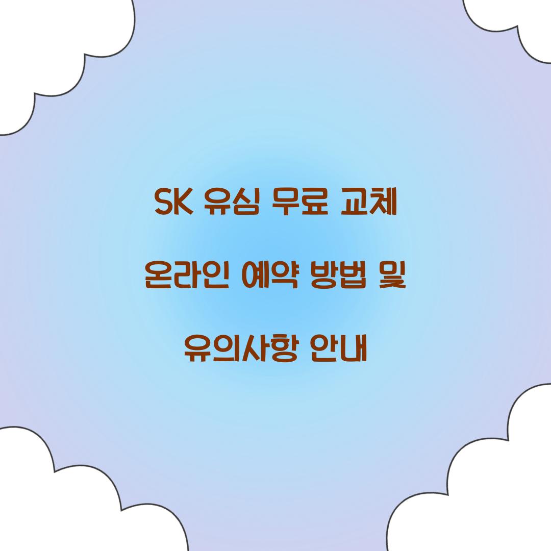 SK 유심 무료 교체 온라인 예약