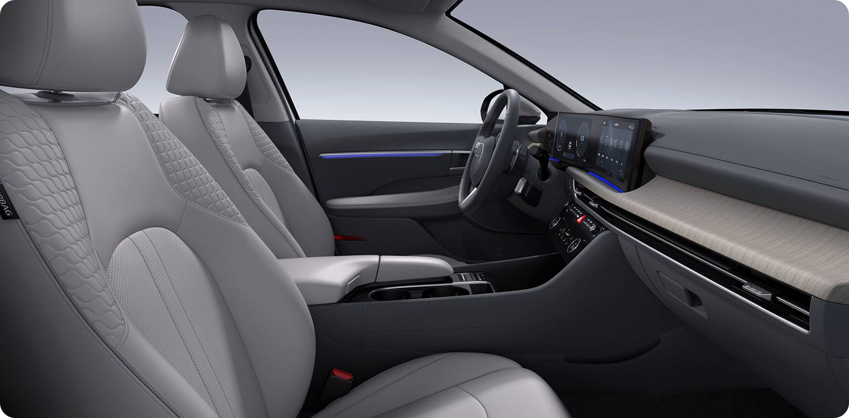 쏘나타 하이브리드 그레이지 나파가죽 시트