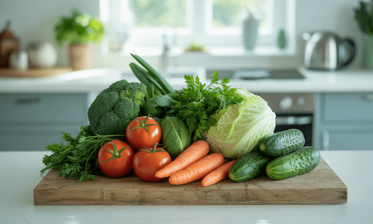 퓨린-낮은-식품-리스트-토마토-오이-당근-양배추-모습