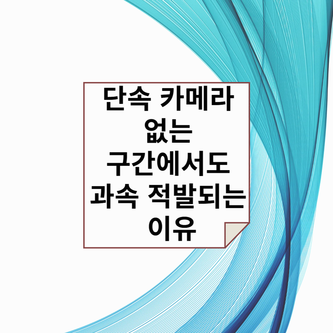 단속 카메라 없는 구간에서도 과속 적발되는 이유