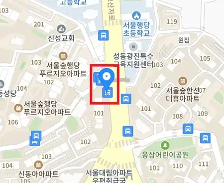 응봉사거리 인천공항 6010번 공항버스 타는 곳