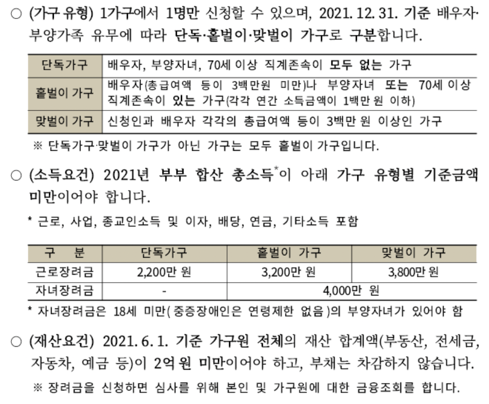 근로장려금 기한 후 신청 안내