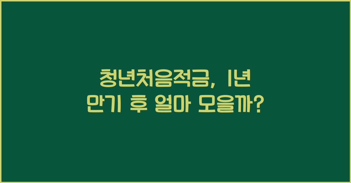 청년처음적금