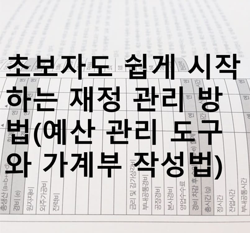 초보자도 쉽게 시작하는 재정 관리 방법 소개 이미지