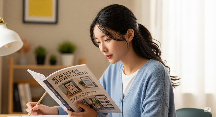 방문자 친화적인 페이지 구성법을 연구하는 모습.