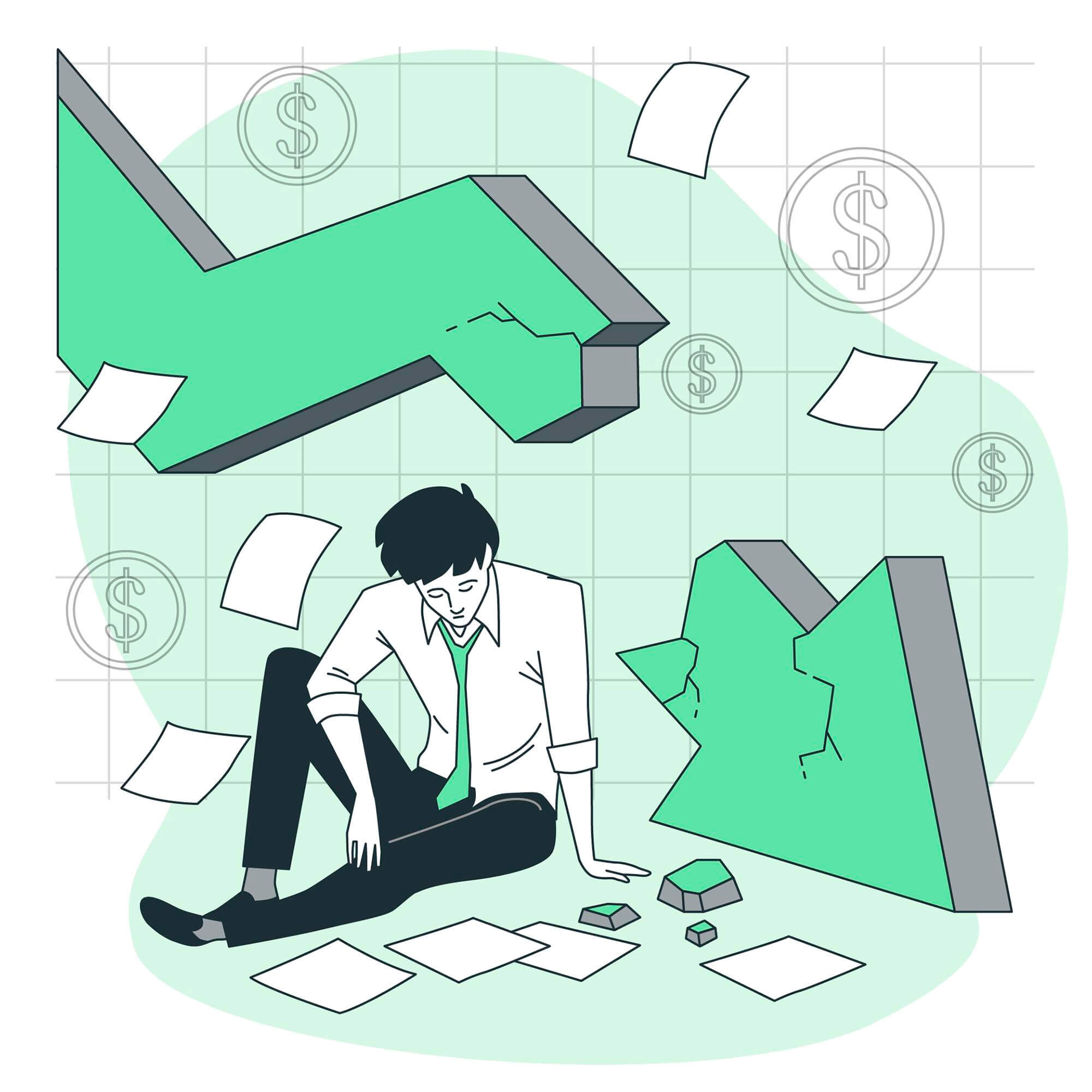 부채-때문에-좌절한-남성