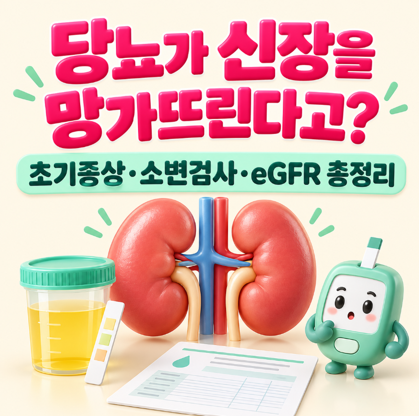 당뇨가 신장을 망가뜨린다고?|당뇨병성 신장질환 초기증상·소변검사·eGFR 총정리