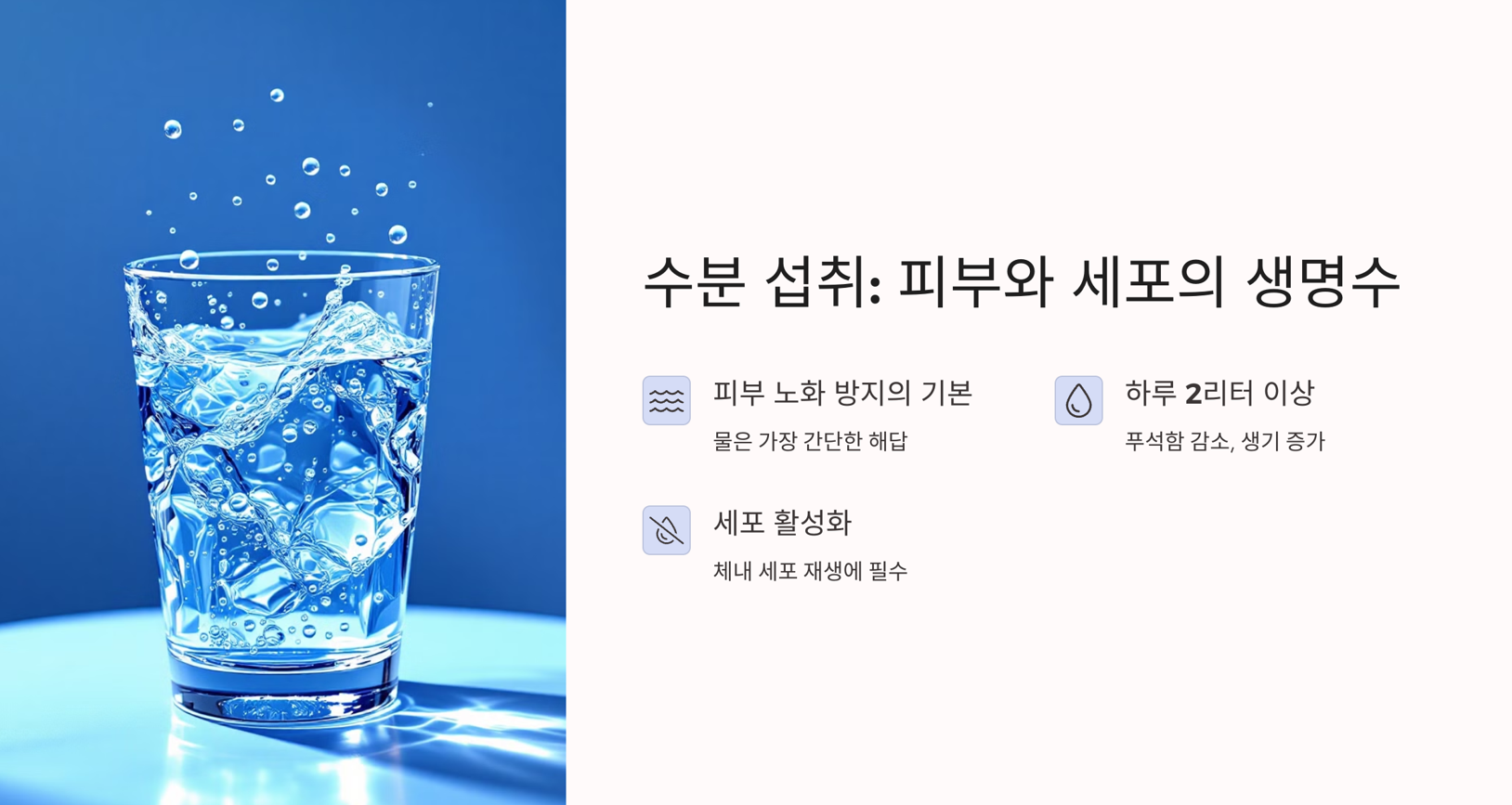 노화방지 생활습관 : 수분 섭취