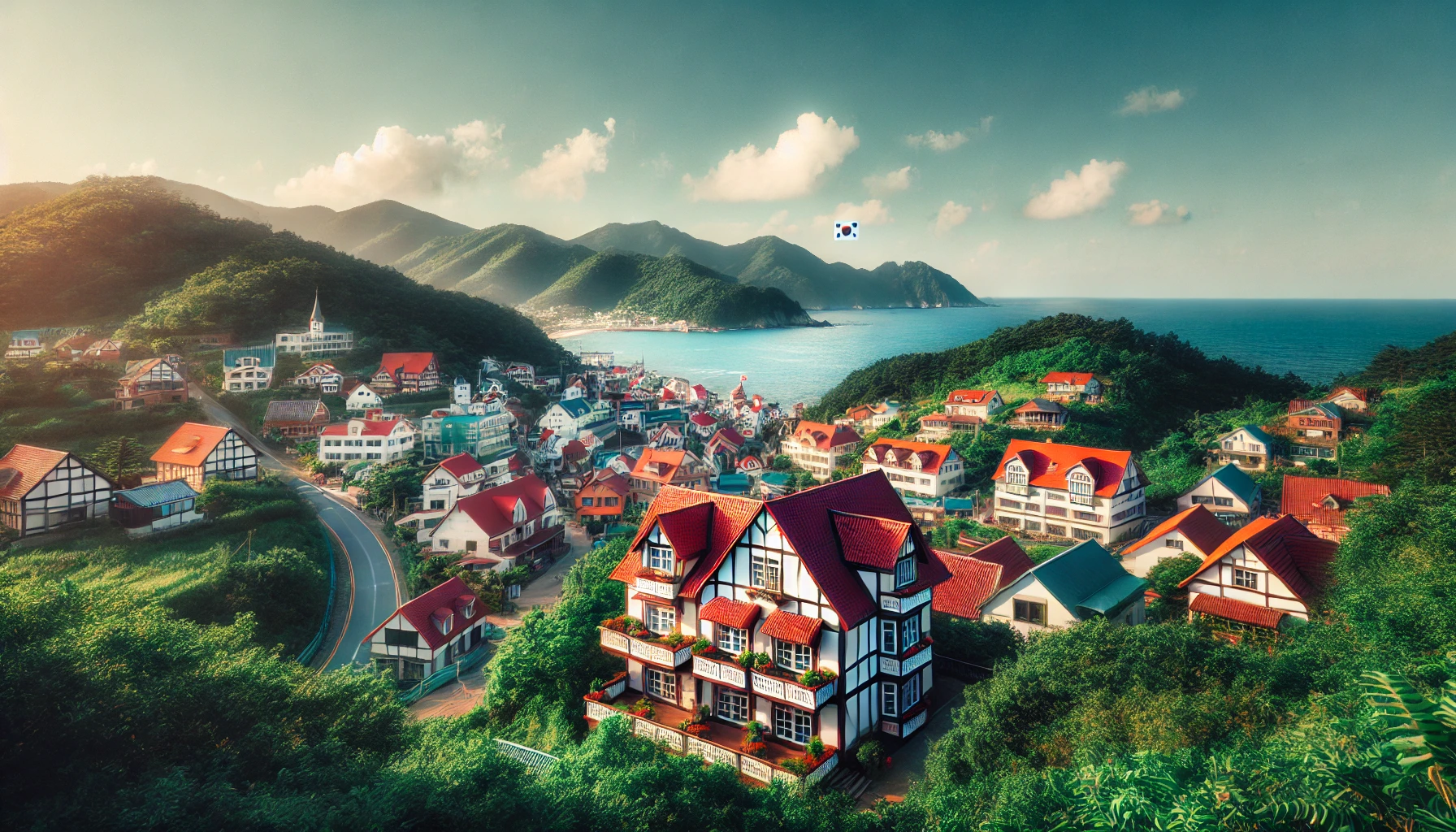 남해 독일 마을 배경 사진