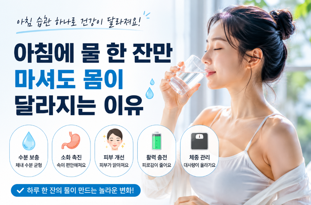 아침에 물 한 잔만 마셔도 몸이 달라지는 이유