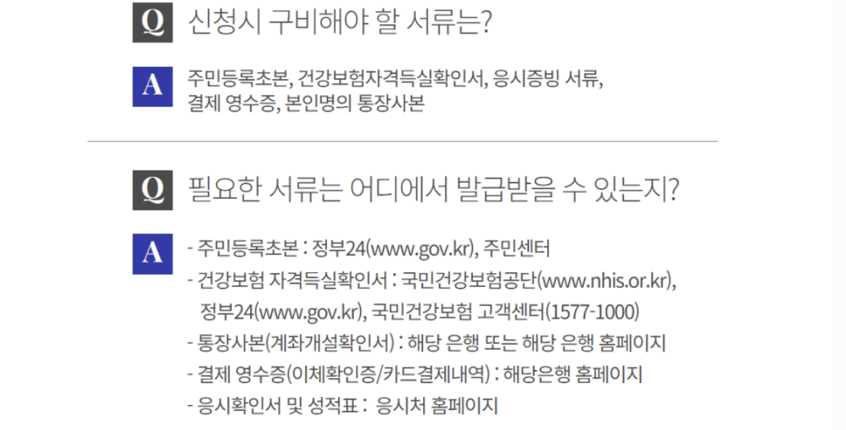 신청시 구비서류