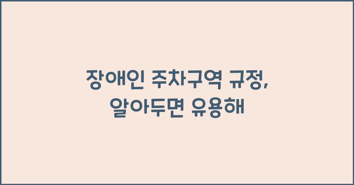장애인 주차구역 규정