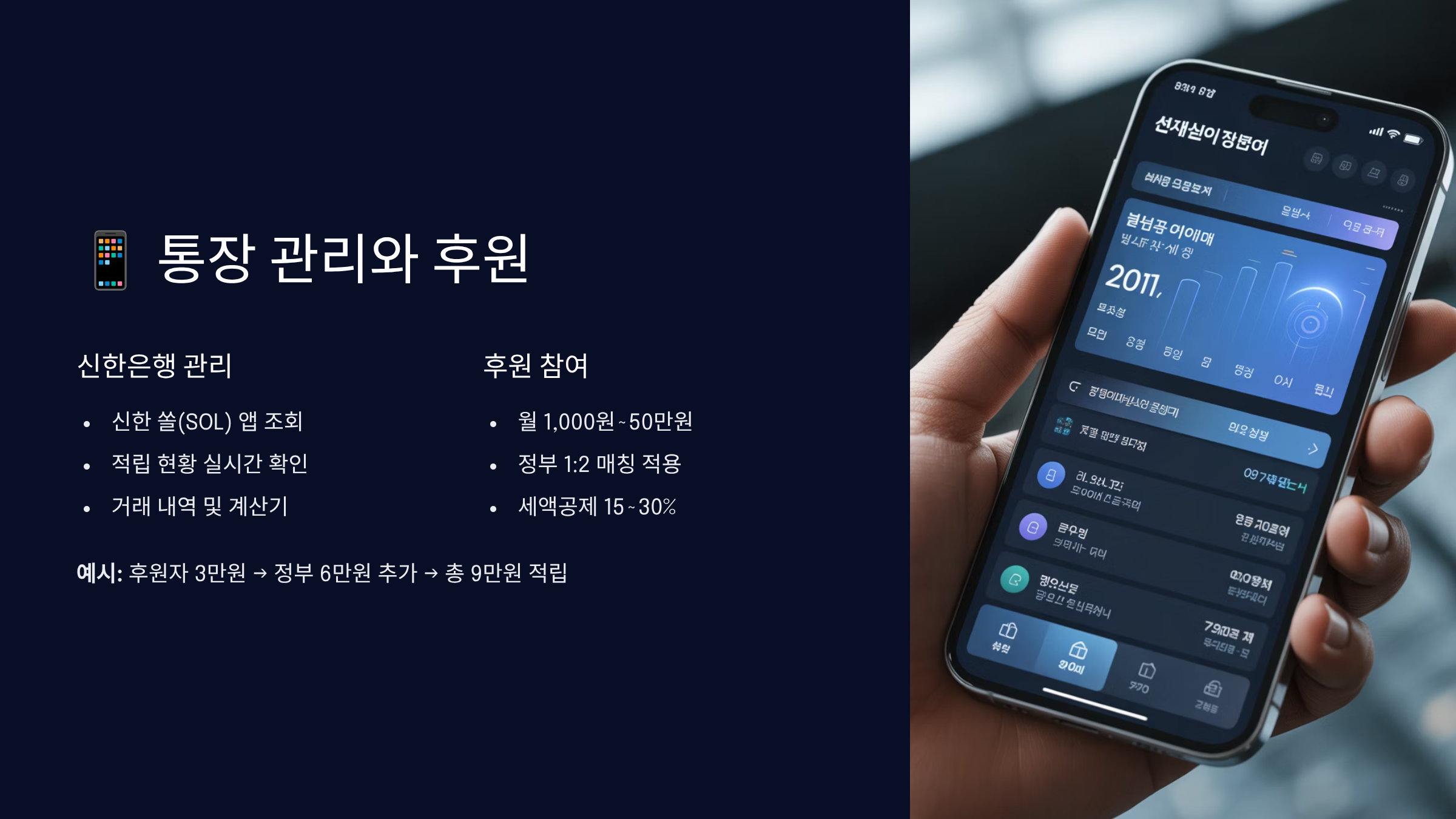 통장 관리와 후원 참여 방법