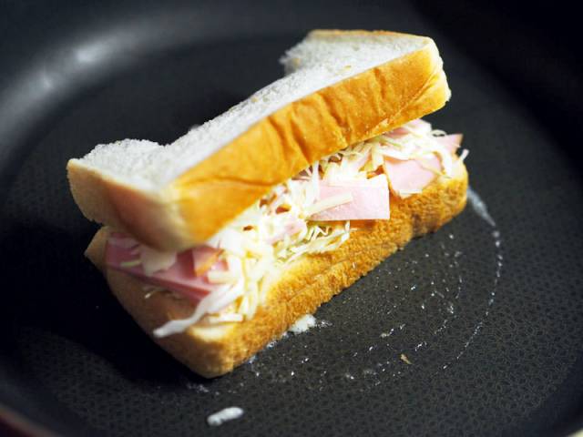 샌드위치 메이커 없어 샌드위치 누르기 만들기,핫샌드 만들기