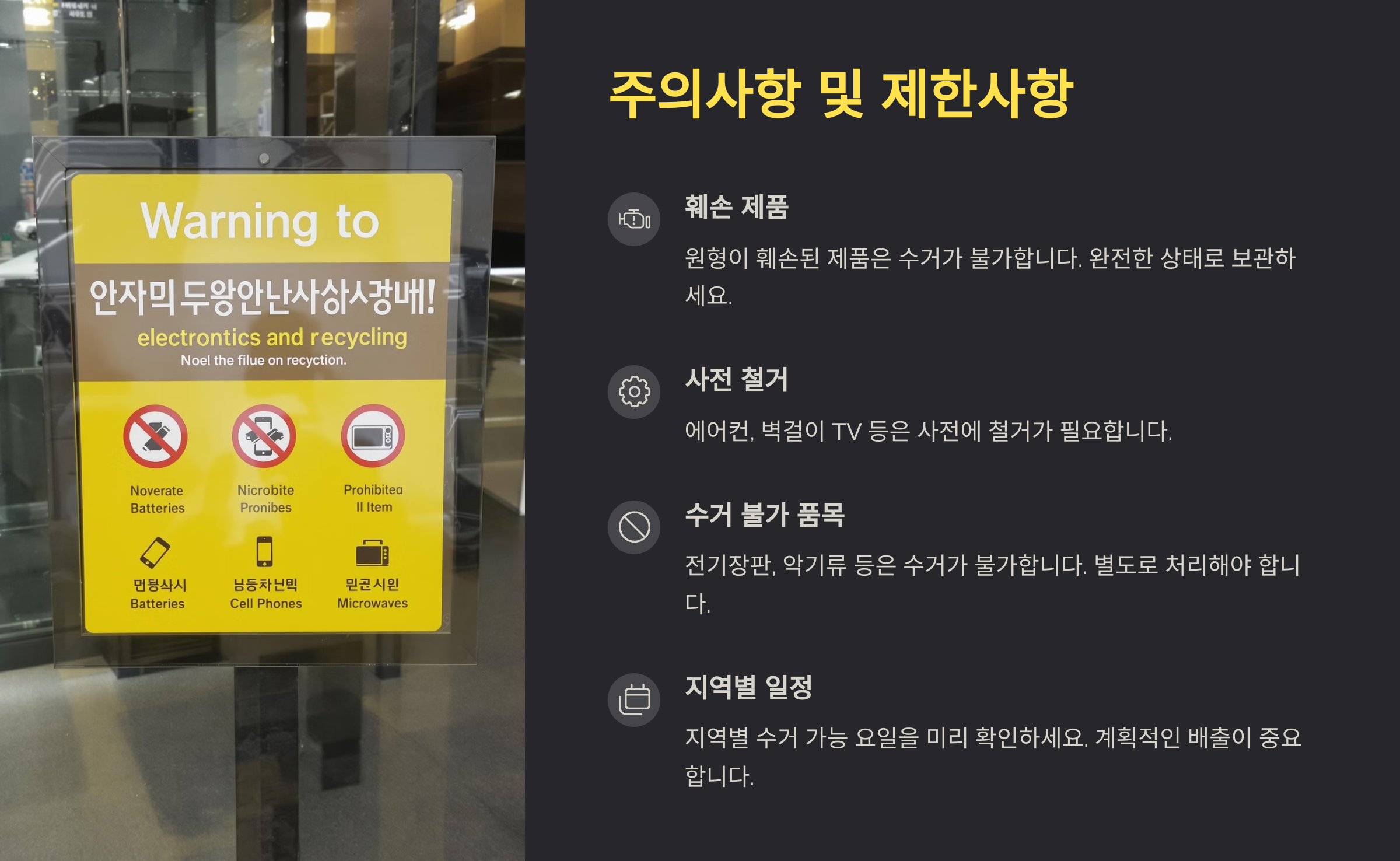 폐가전제품 무상 방문 수거 서비스 안내