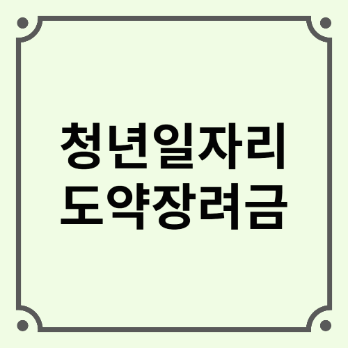 청년일자리 도약장려금