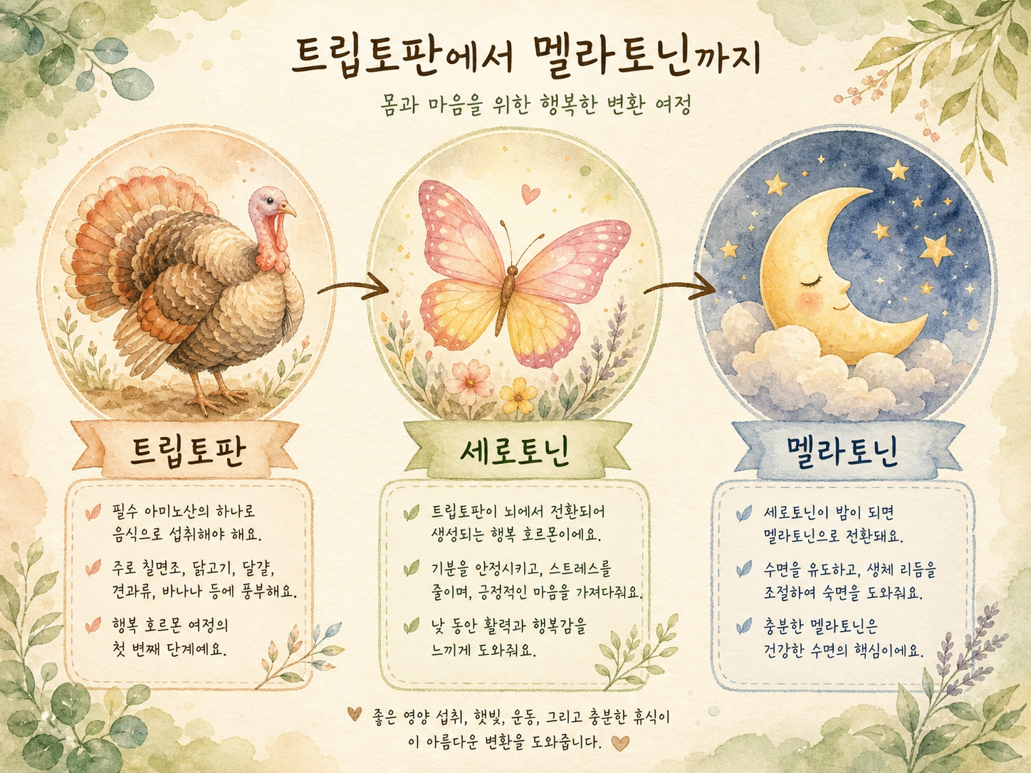 트립토판 멜라토닌 세로토닌 수면 호르몬