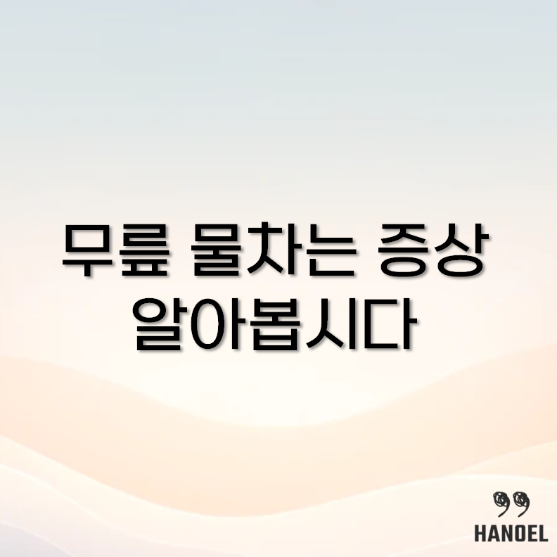 무릎에 물찼을때