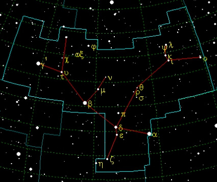 안드로메다자리의 별자리 사진입니다.