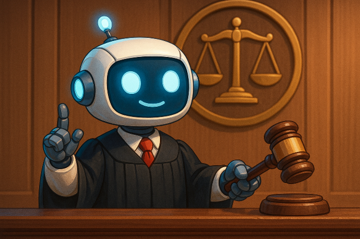 AI로봇 판사가 판결을 내리는 이미지
