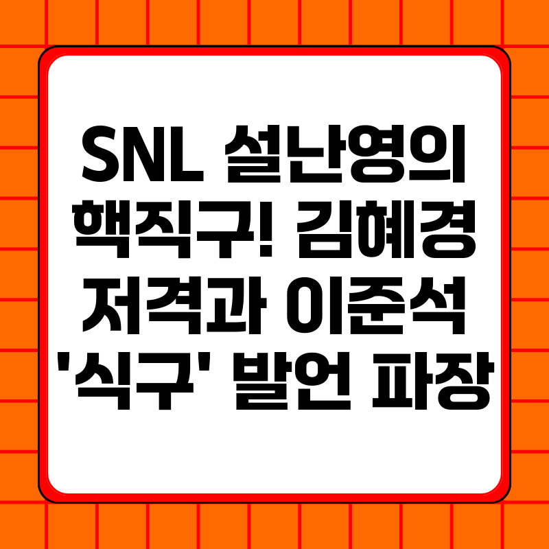 SNL-설난영의-핵직구-김혜경-저격과-이준석-식구-발언-파장