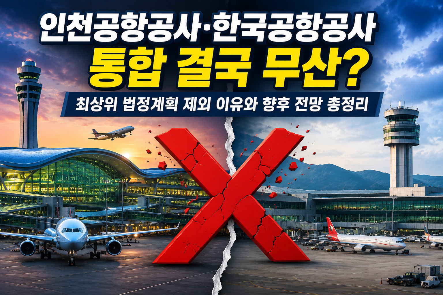 인천공항공사·한국공항공사 통합 결국 무산? 최상위 법정계획 제외 이유와 향후 전망 총정리 관련 사진