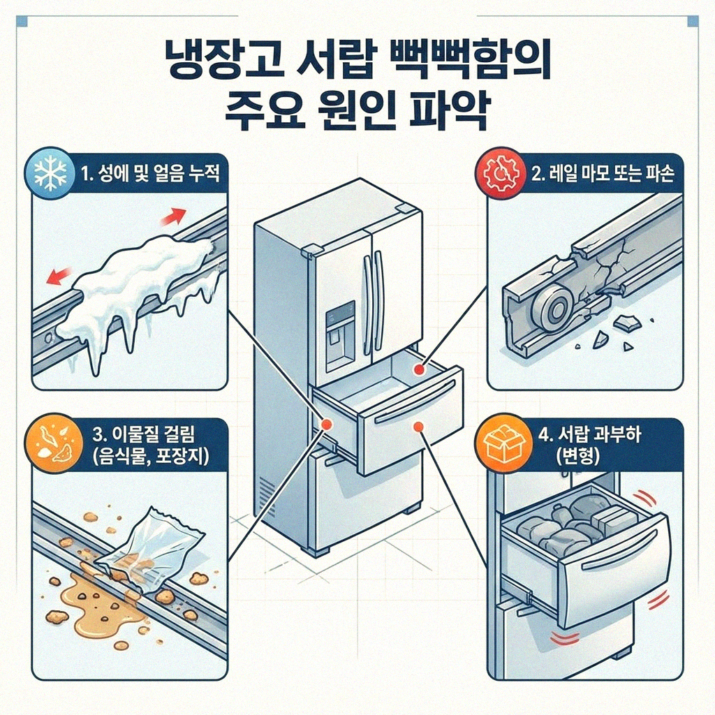 냉장고 서랍이 뻑뻑할 때 해결하는 현명한 방법