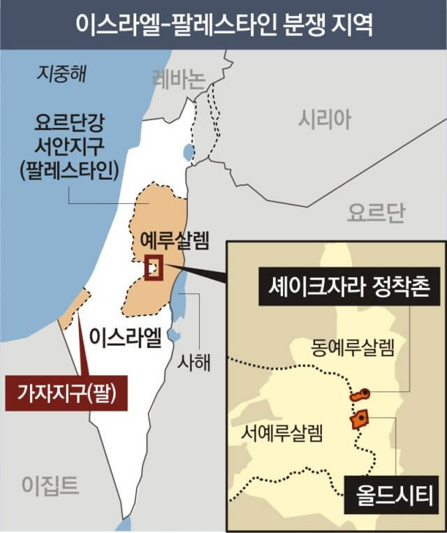 이스라엘 팔레스타인 지도