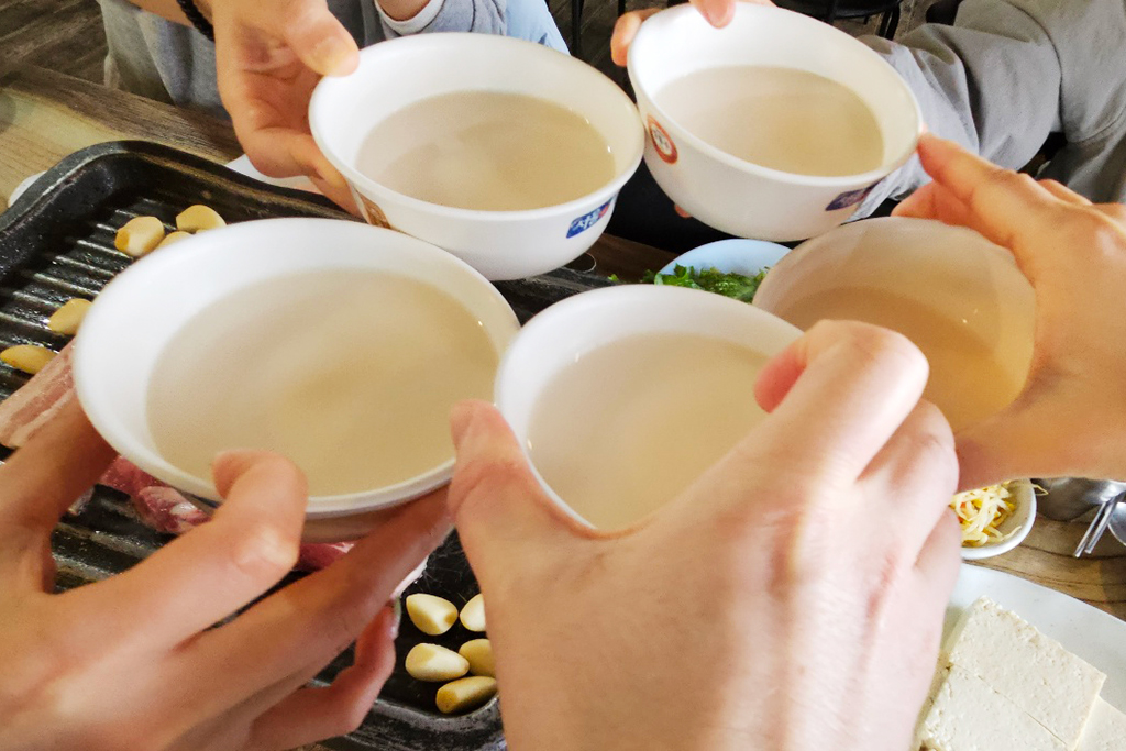 하산 후 막걸리