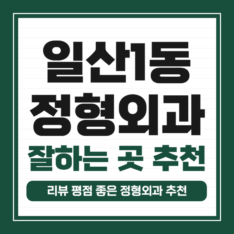 고양시 일산1동 정형외과 유명하고 잘하는 곳 추천 TOP 5