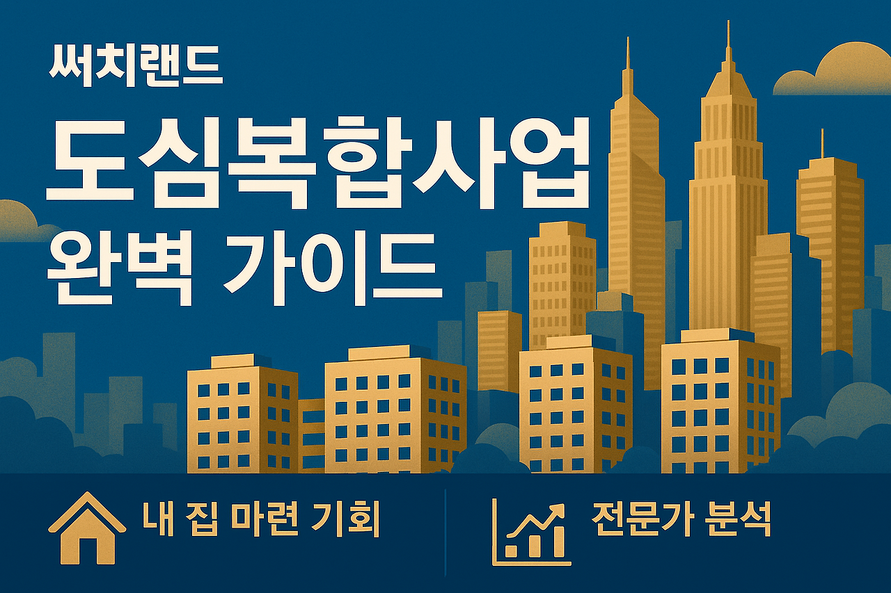 써치랜드 도심복합사업 완벽 가이드 - 내 집 마련 기회와 전문가 분석 종합 정보 인포그래픽