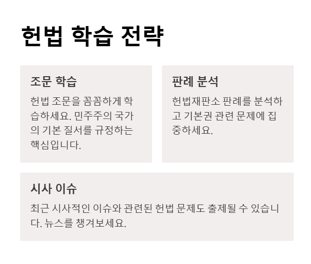 경찰공무원 필기 시험, 헌법 학습 방법