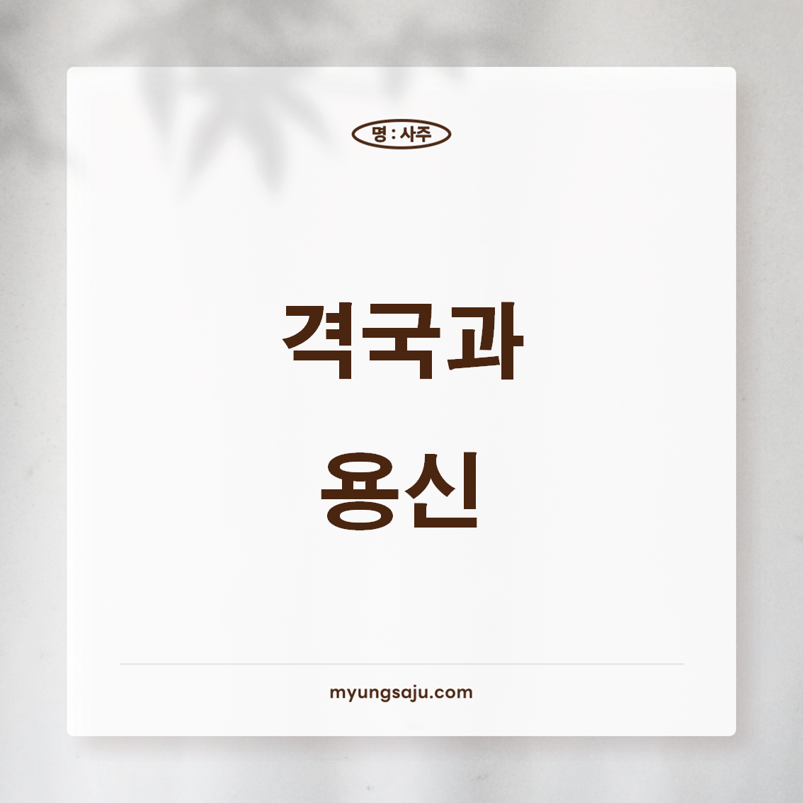 격국과 용신