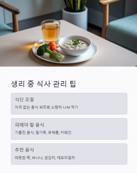 생리 중 식사 관련 팁