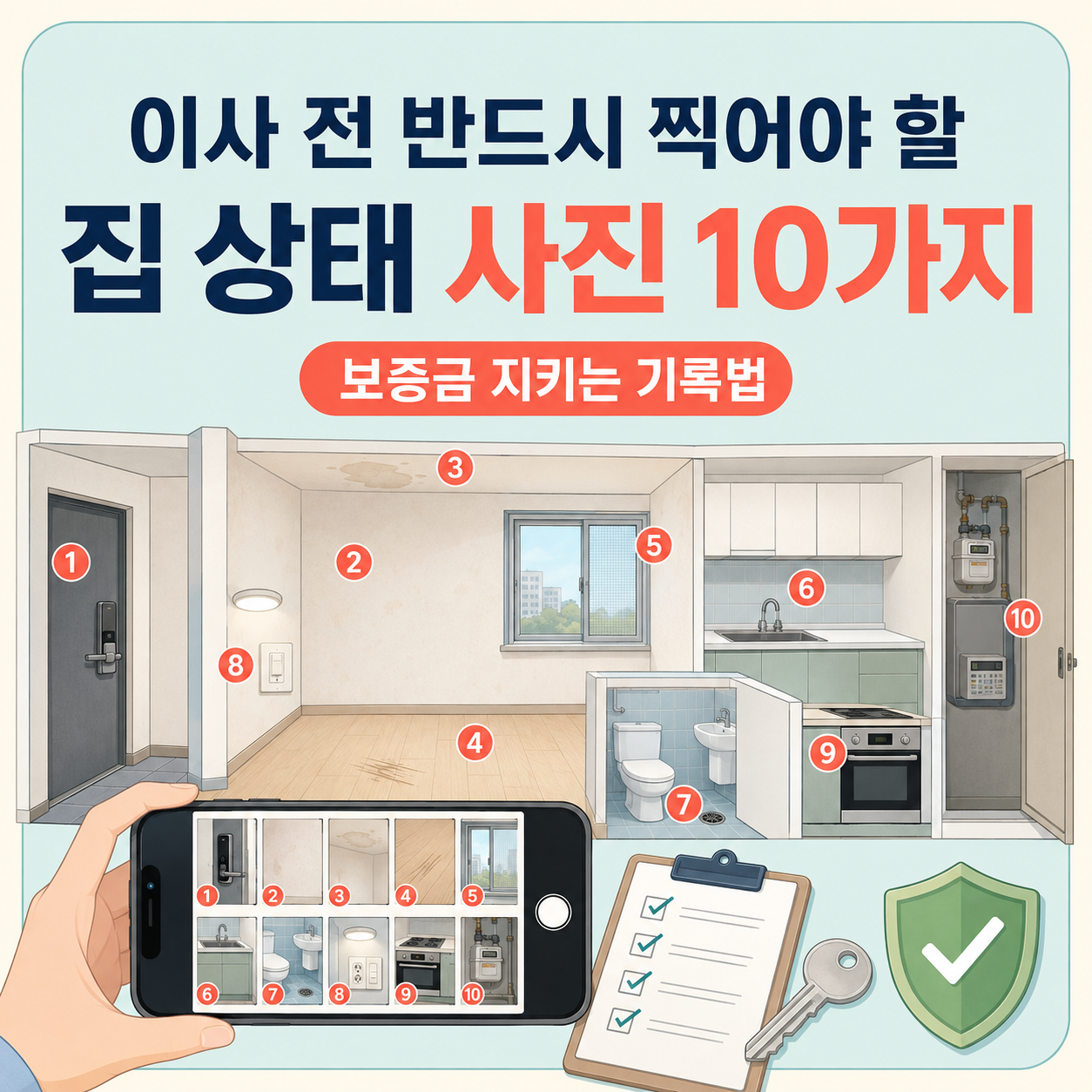 이사하기 전에 반드시 사진으로 남겨야 하는 집 상태 10가지 (보증금 100% 방어법)