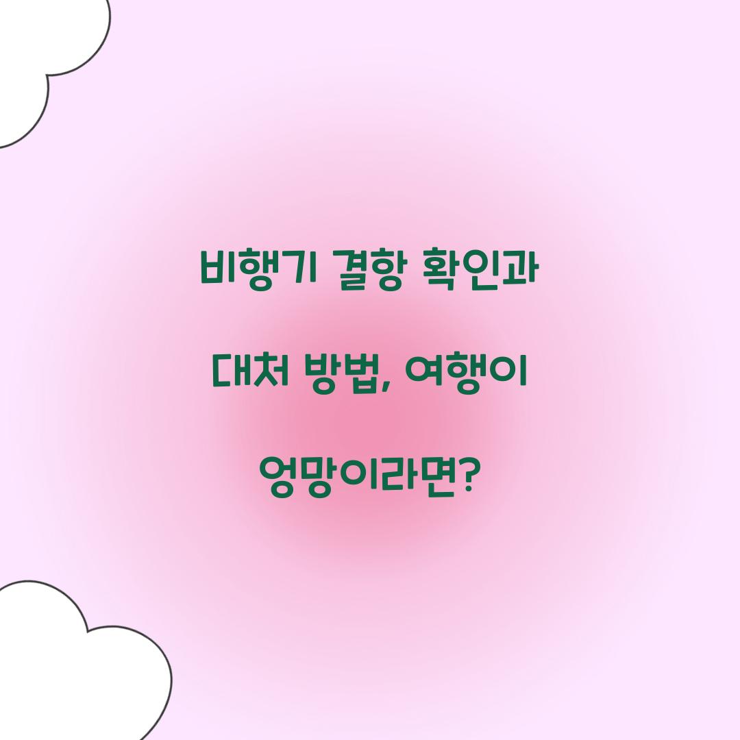 비행기 결항 확인