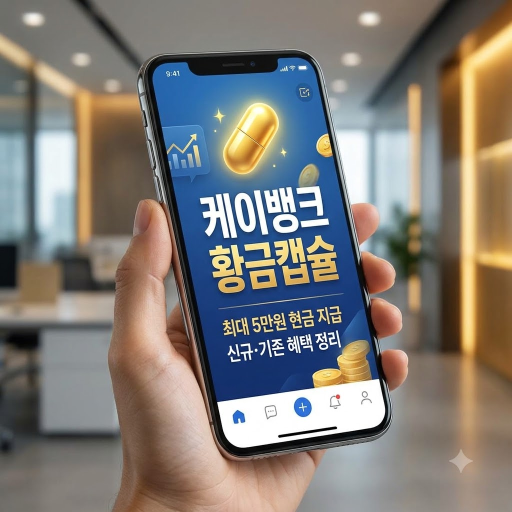 케이뱅크 황금캡슐 이벤트 참여 방법 및 5만원 혜택