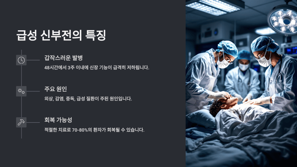 급성 신부전의 특징