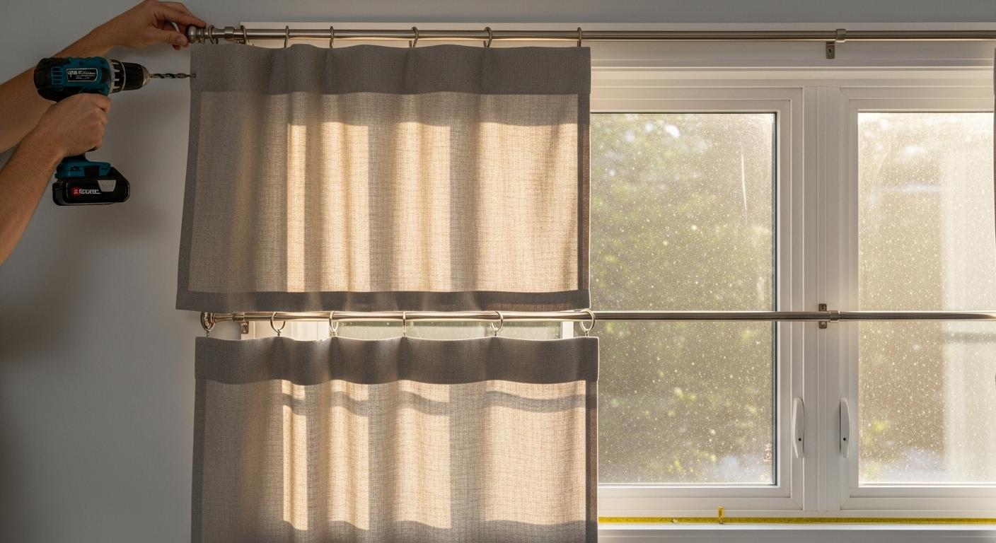 커튼 2단 설치방법