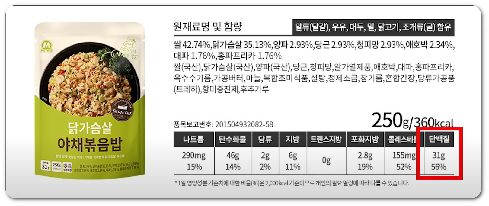 미트리 닭가슴살 성분조작