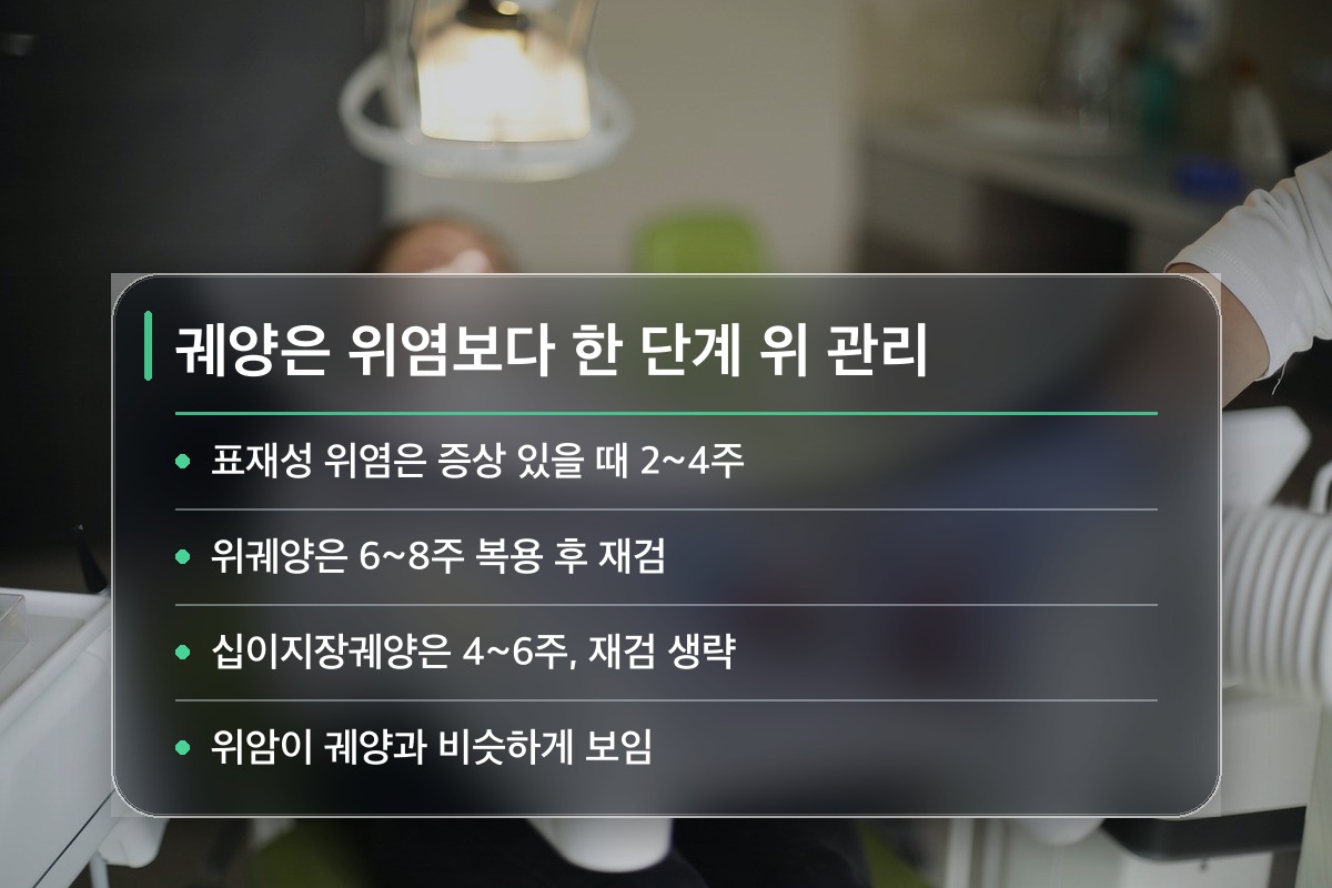 위내시경 위궤양과 위염은 관리 방법이 완전히 다릅니다