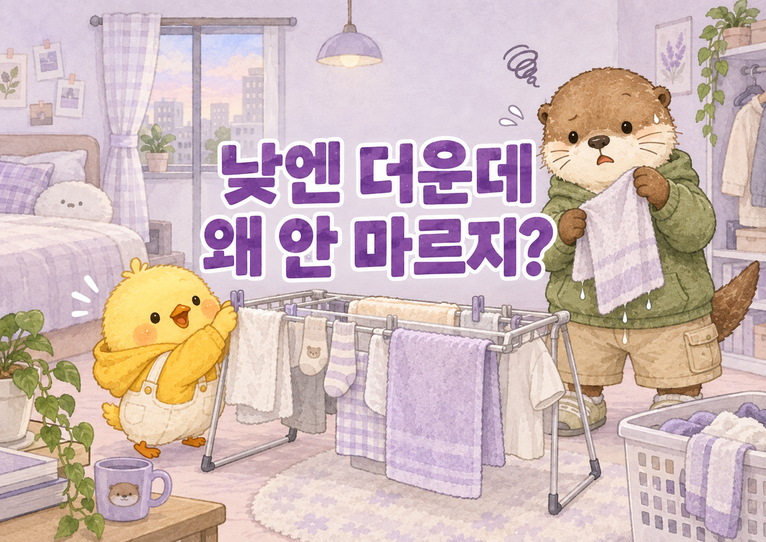 환절기 빨래가 잘 안 마르는 이유를 설명하는 글