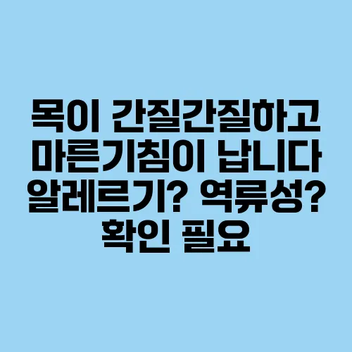 목이 간질간질하고 마른기침이 납니다 알레르기? 역류성? 확인 필요