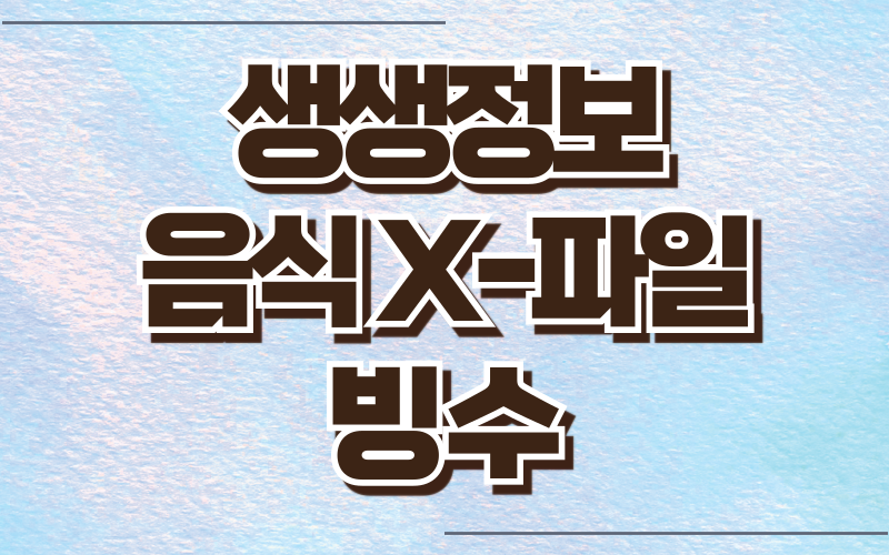 생생정보 음식X-파일 팥빙수 신선로빙수 실타래빙수