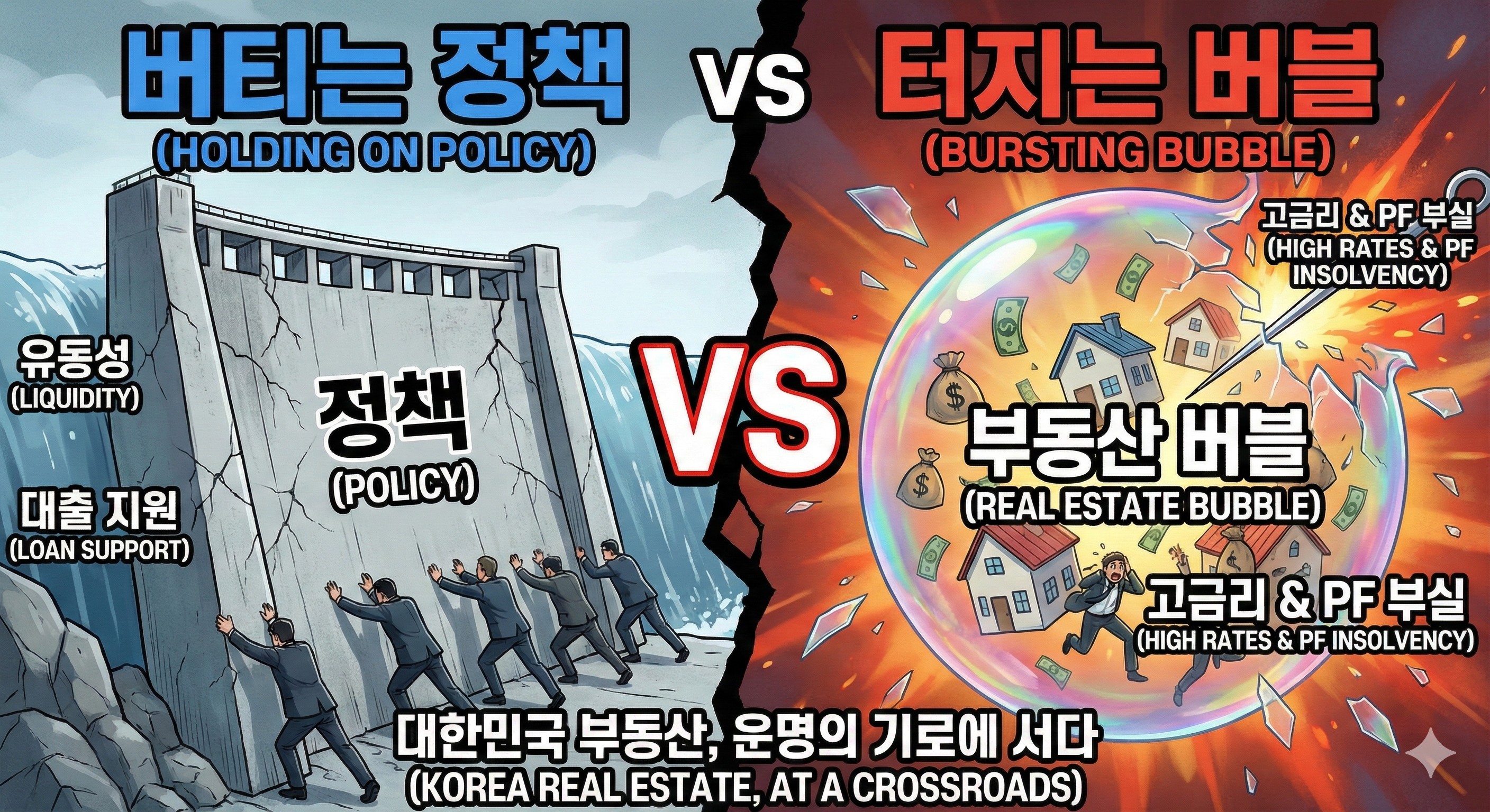 버티는정책vs터지는버블