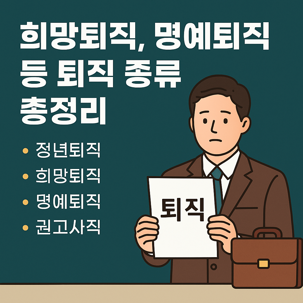 정년퇴직 희망퇴직 명예퇴직 권고사직 등 퇴직 종류 총정리