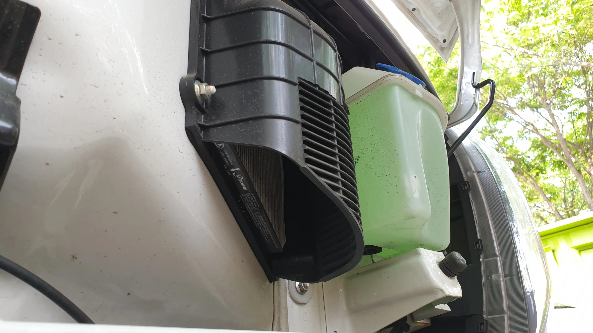 봉고 에어컨필터 교체 완료 모습