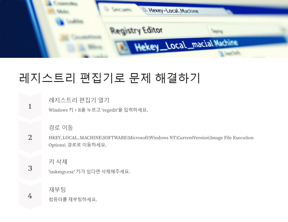 윈도우11에서 작업관리자가 안 열릴 때 해결하는 방법